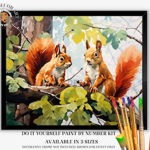 Nature PAINT by NUMBER Kit Kids Adult Painting DIY by Numbers Craft Set Easy Beginners Birthday Gift For Teenager Kids Room Nursery Decor