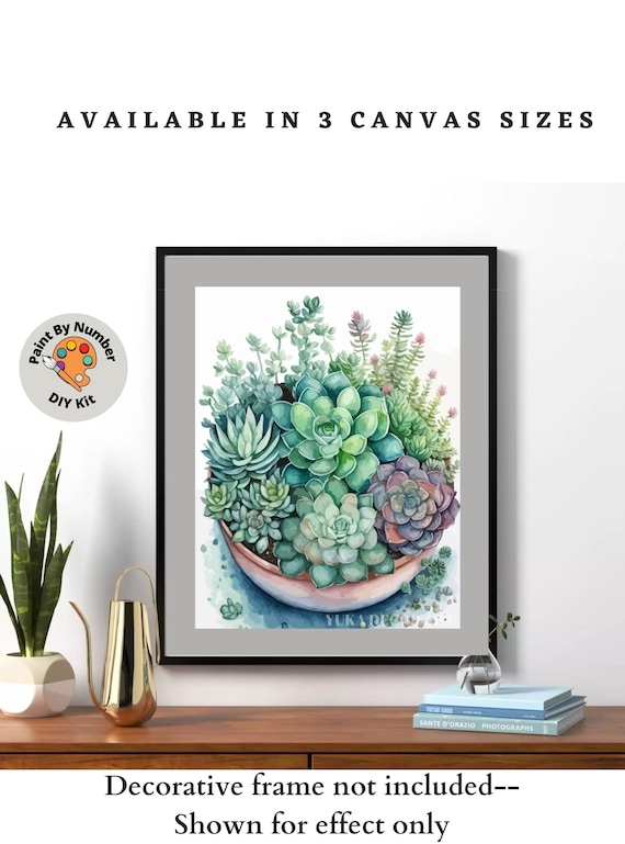Succulents Garden PAINT by NUMBER Kit Adult Indoor Plants DIY Color by  Numbers Set Easy Beginners Painting Home Decor Plant Lover Gift Wife - Etsy
