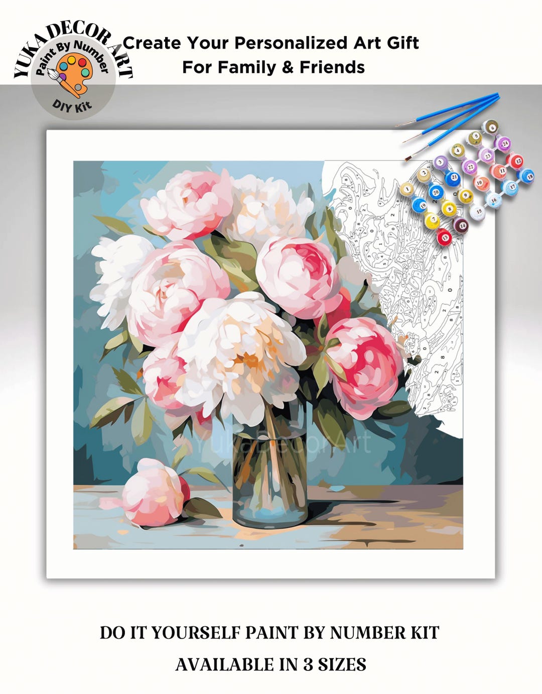 Summer Flowers in Vase PAINT by NUMBER Kit Adults still Life Vintage ...
