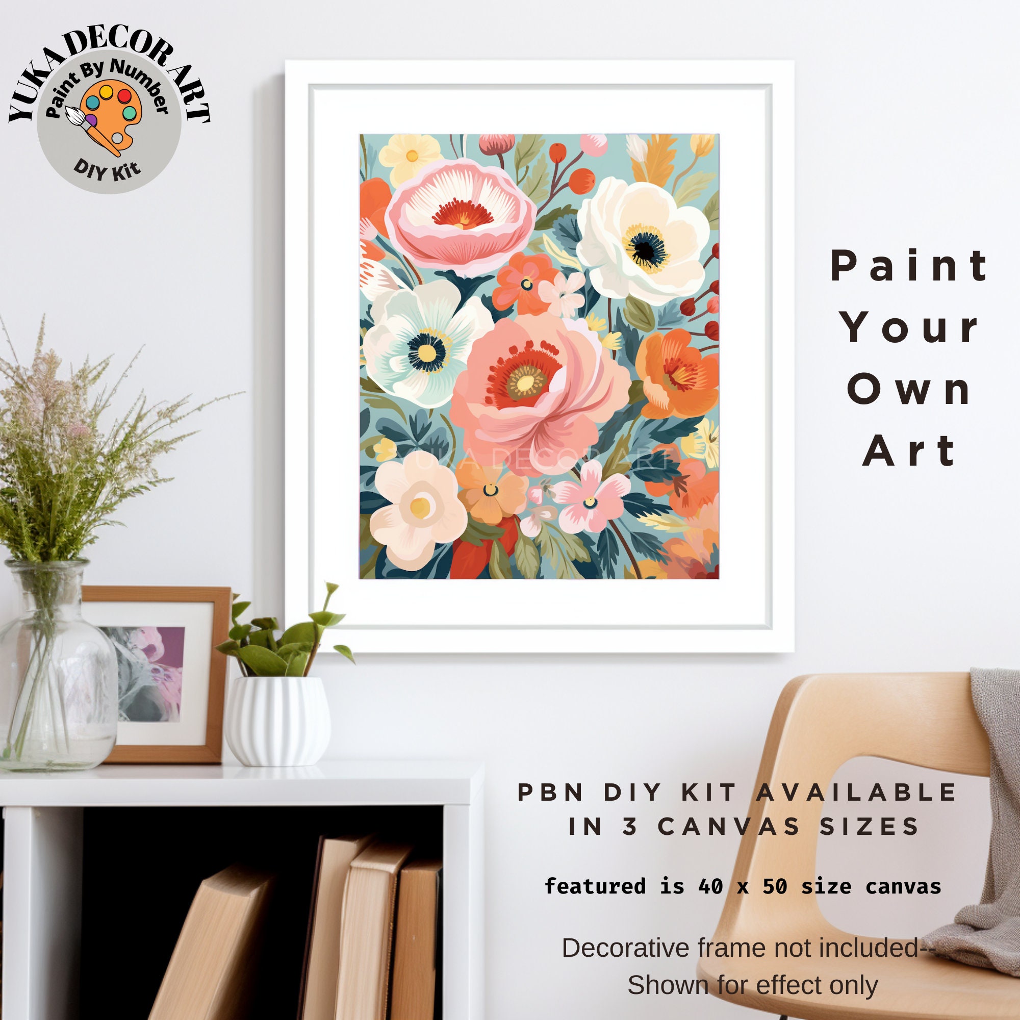 PAINT by NUMBER Kit Adult Modern Flower Spring Garden Colourful Wall Art  Easy Beginner Oil Painting DIY Kit Girlfriend Gift code: FL2309117 