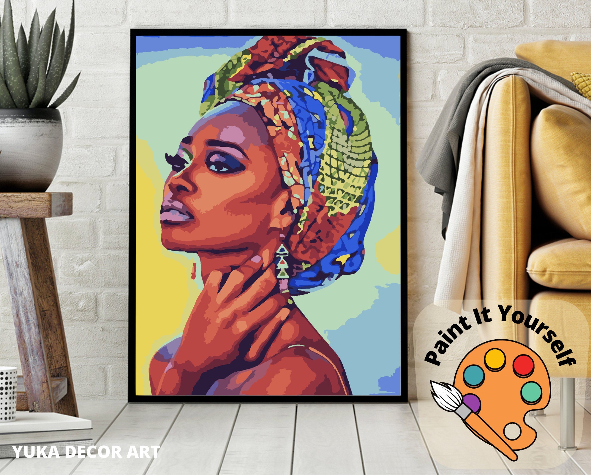 Peinture Par Numéro Peinture Par NuméRo Adulte Fille Africaine Art