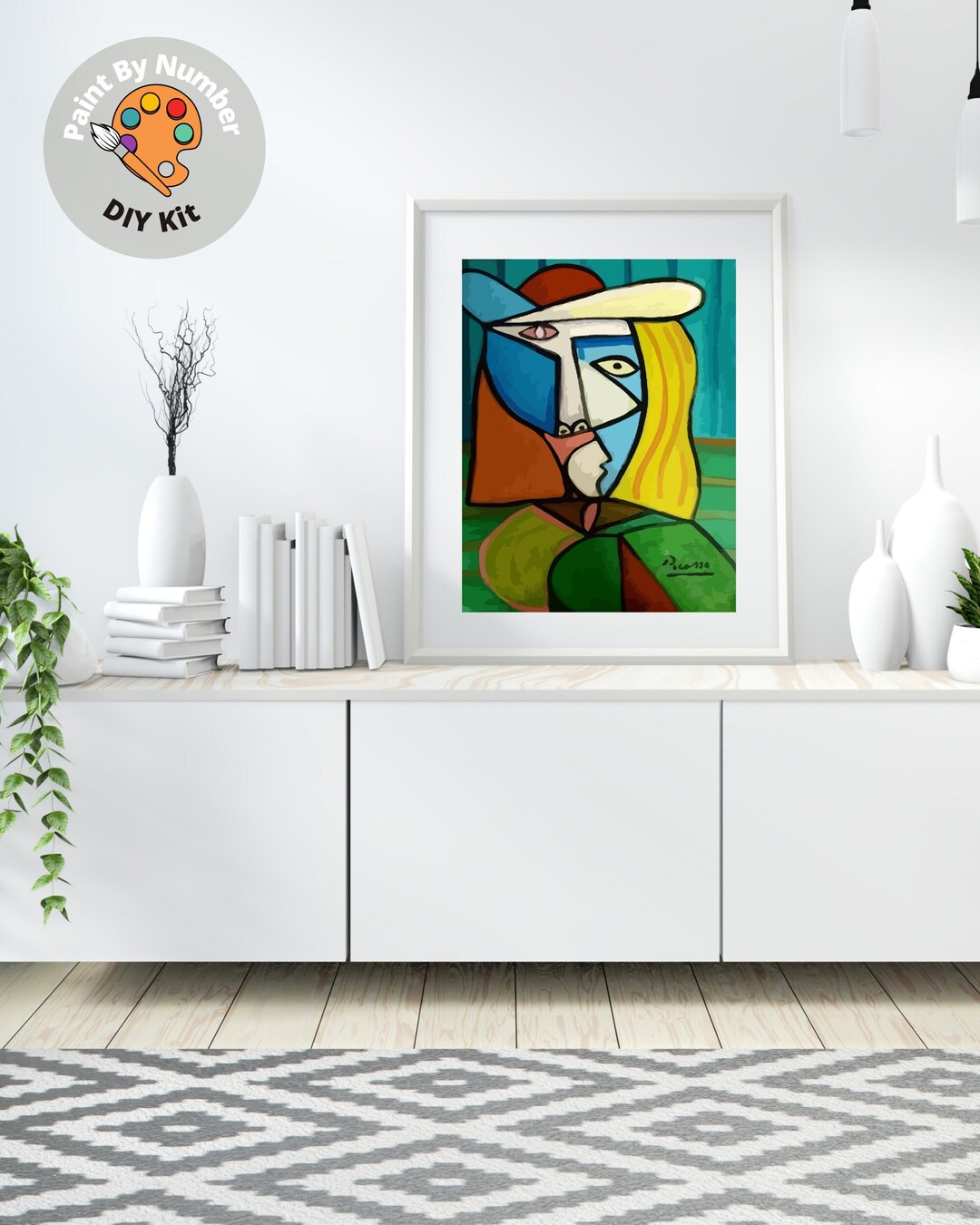 Picasso PAINT by NUMBER Kit for Adults ,portrait Reproduction Canvas
