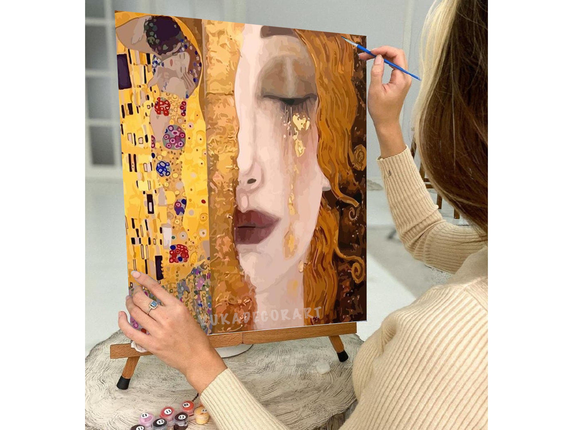 Number Painting for Adults Musik Lithograph Painting by Gustav Klimt Paint  by Number Kit On Canvas for Beginners