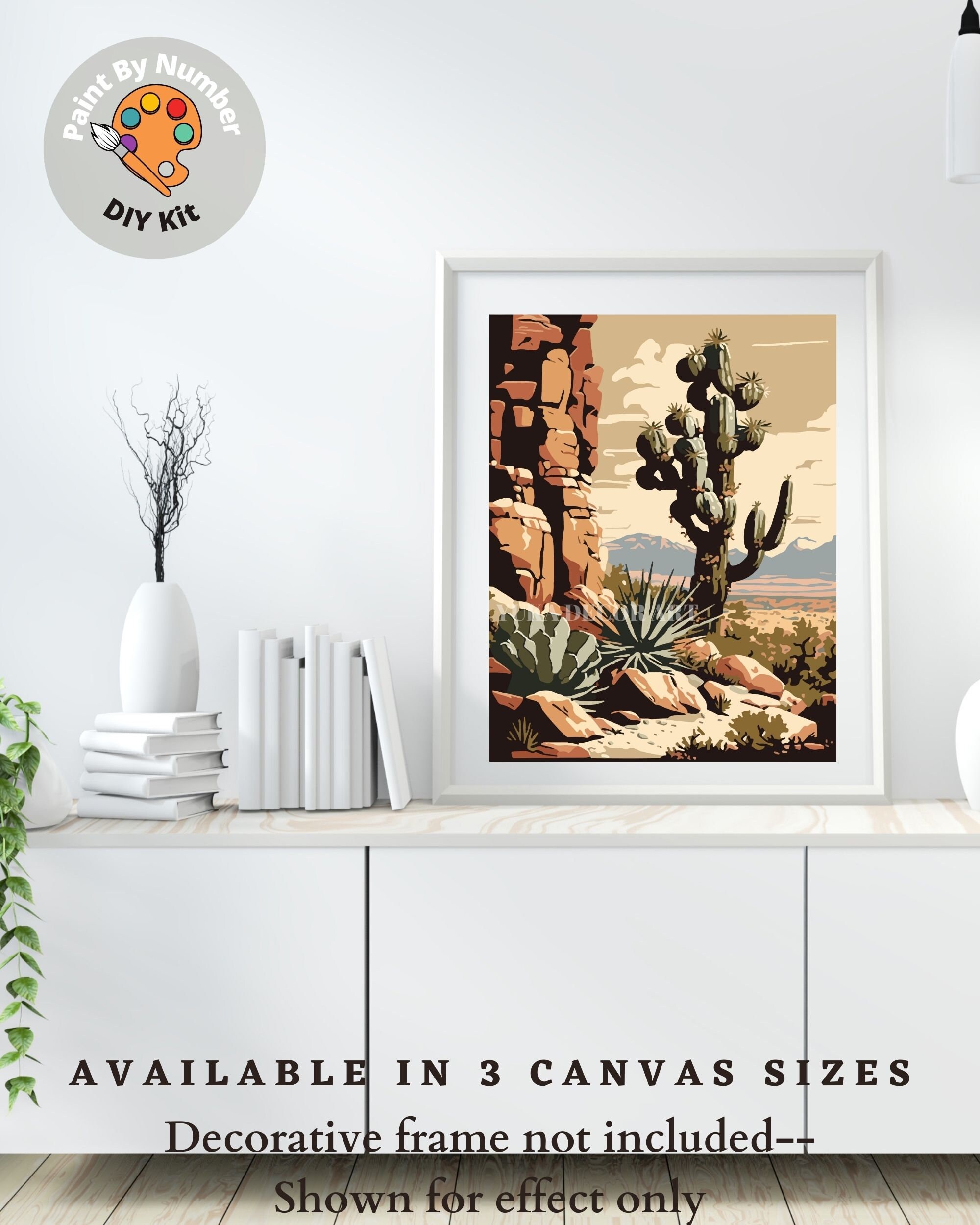 Vintage Southwest Landscape PAINT by NUMBER Kit Adult Desert Cactus ...
