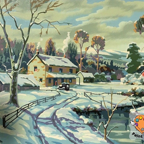 Winter Scene PAINT by NUMBER Kit for Adult DIY Nature