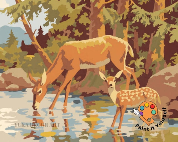 Painting by numbers on sale deer