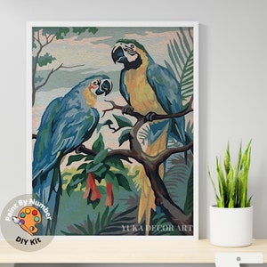Golden Parrots Painting by Numbers, Diy Painting on Canvas, Paint by  Numbers Kit for Adults 
