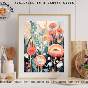 Boho Blume PAINT by NUMBER Kit für Erwachsene Frühling Blumen Malerei einfach Anfänger Acrylfarbe DIY Kit Wand Kunst Dekor Geschenk