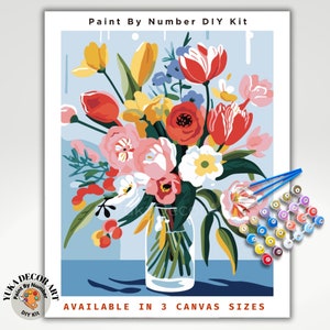 Matisse Flowers PAINT by NUMBER Kit for Adults Vase Still Life DIY Painting Easy Beginners Paint Hobby Kit Living Wall Decor Art Mom Gift