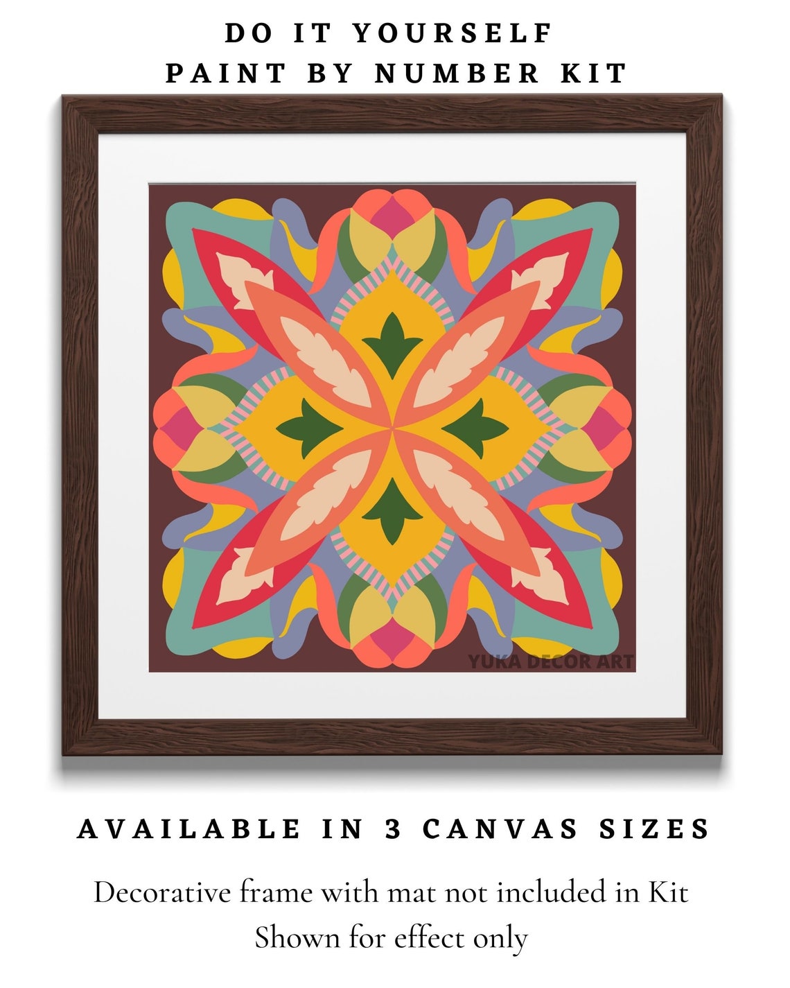 Mandala PAINT by NUMBER Kit for Adult DIY Mandala Wall Art Etsy