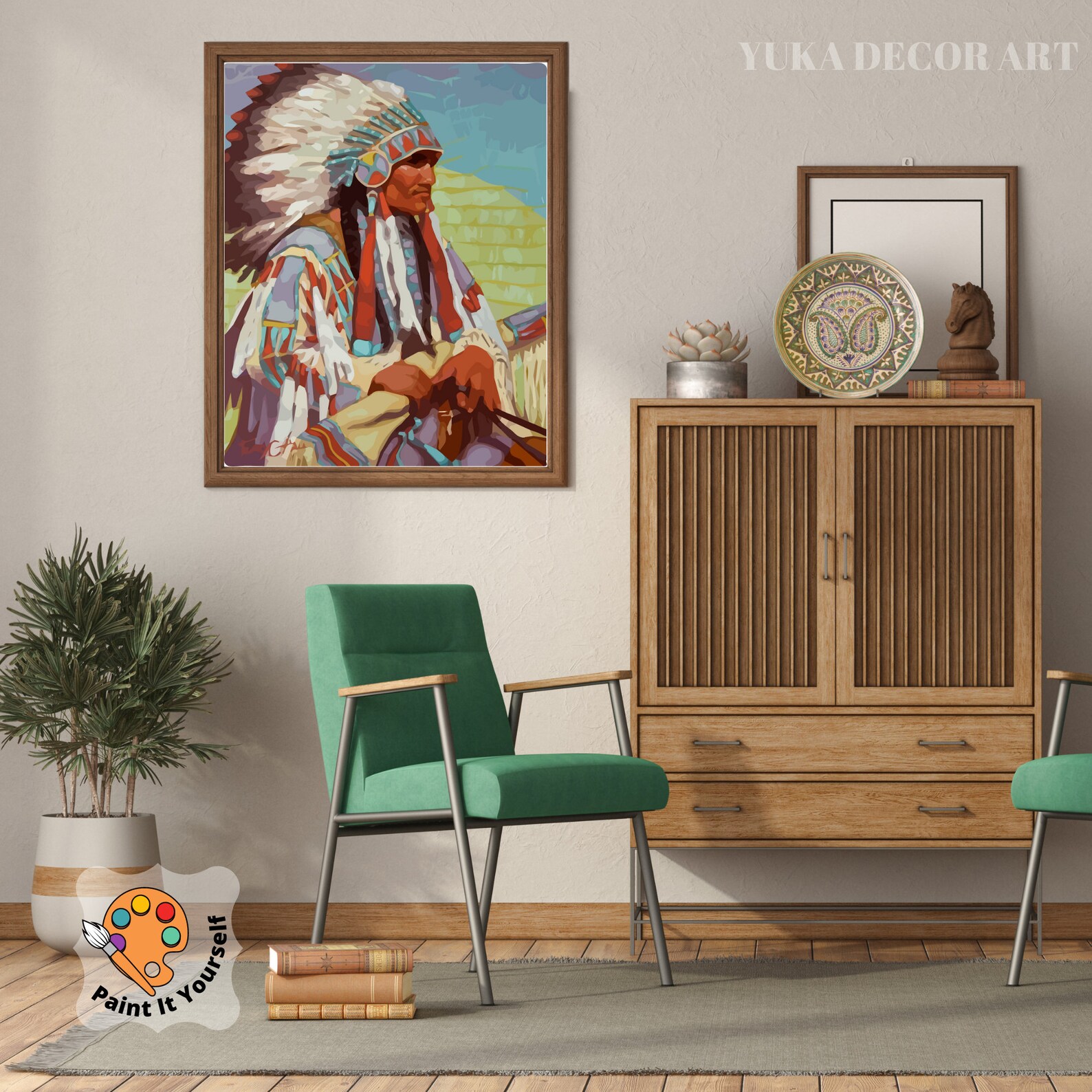 PAINT by NUMBER Vintage DIY Kit for Adult Native American Etsy