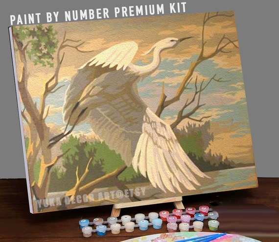 The Crane - Paint by Numbers Kit for Adults DIY Oil Painting Kit on Canvas