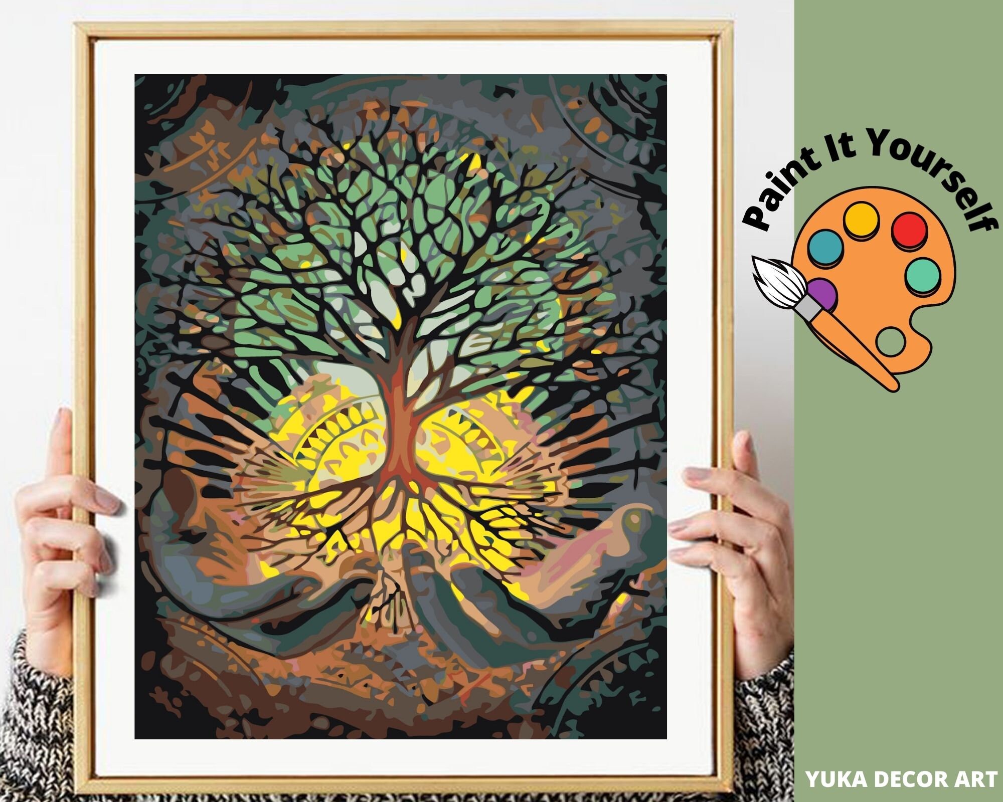 Tree Of Life PAINT de NUMBER Kit for Adults Spiritual Etsy