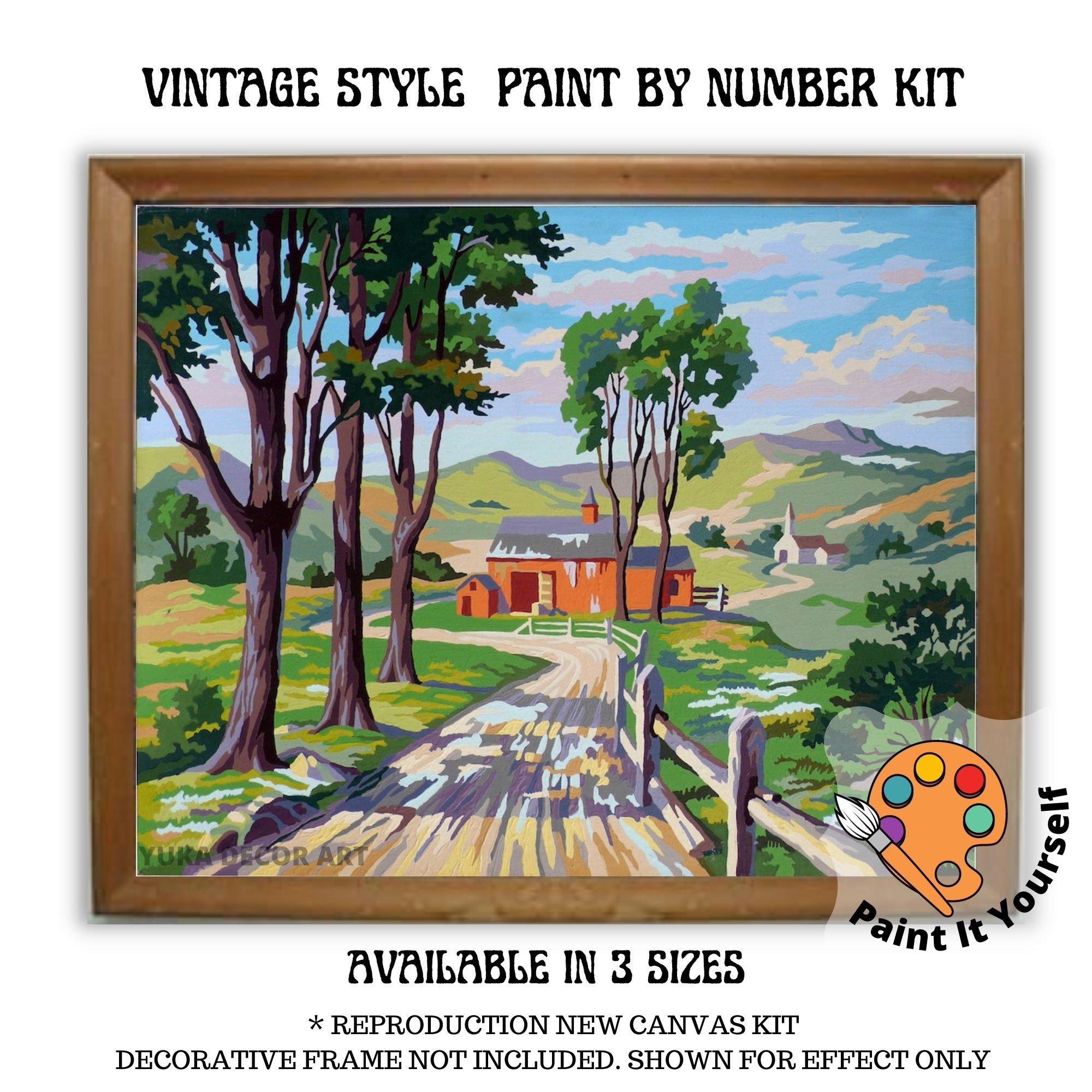 Vintage PAINT by NUMBER Kit for Adult & Kids DIY Countryside Etsy