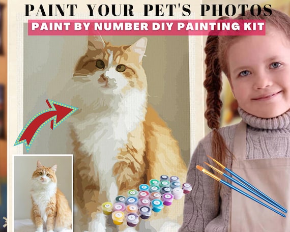 Lot De 4 Peintures Par Numéros Animaux – 20x20 Cm – 8 Pinceaux + Peintures Acryliques – Dès 6-9 Ans – Kit Bricolage Complet – Cadeau Filles Et Garçons