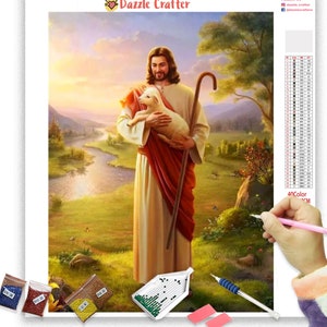 Religious Faith Diamond Painting Kits ,5D Diamond Art Painting for Kids  Adults Beginners, Jesus Christ, DIY Round Full Drill 5D Diamond Arts,Gem  Art