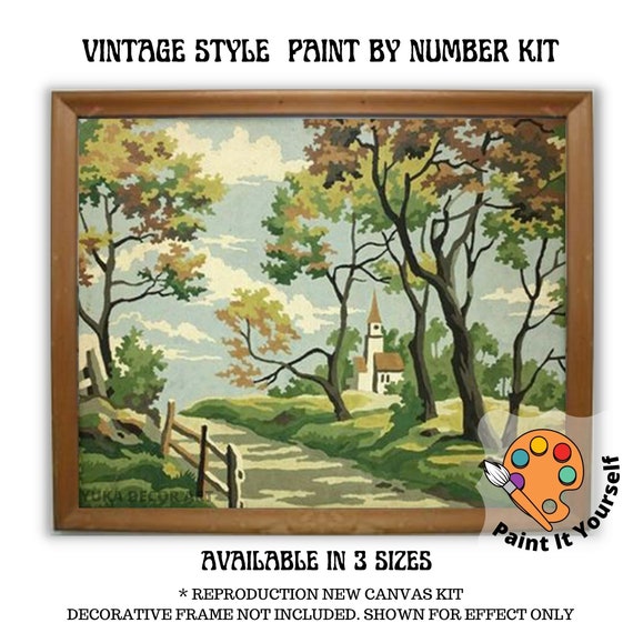 Vintage Inspired PAINT by NUMBER Kit for Adult , DIY Nature