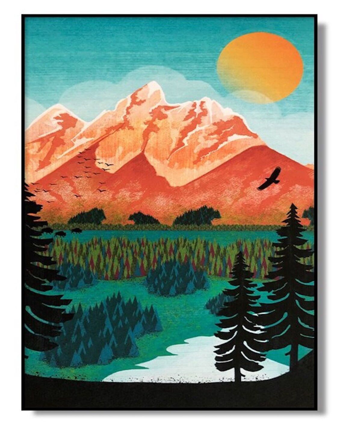 PAINT by NUMBER Kit Adult Minimalist Wall Art Mountains Etsy
