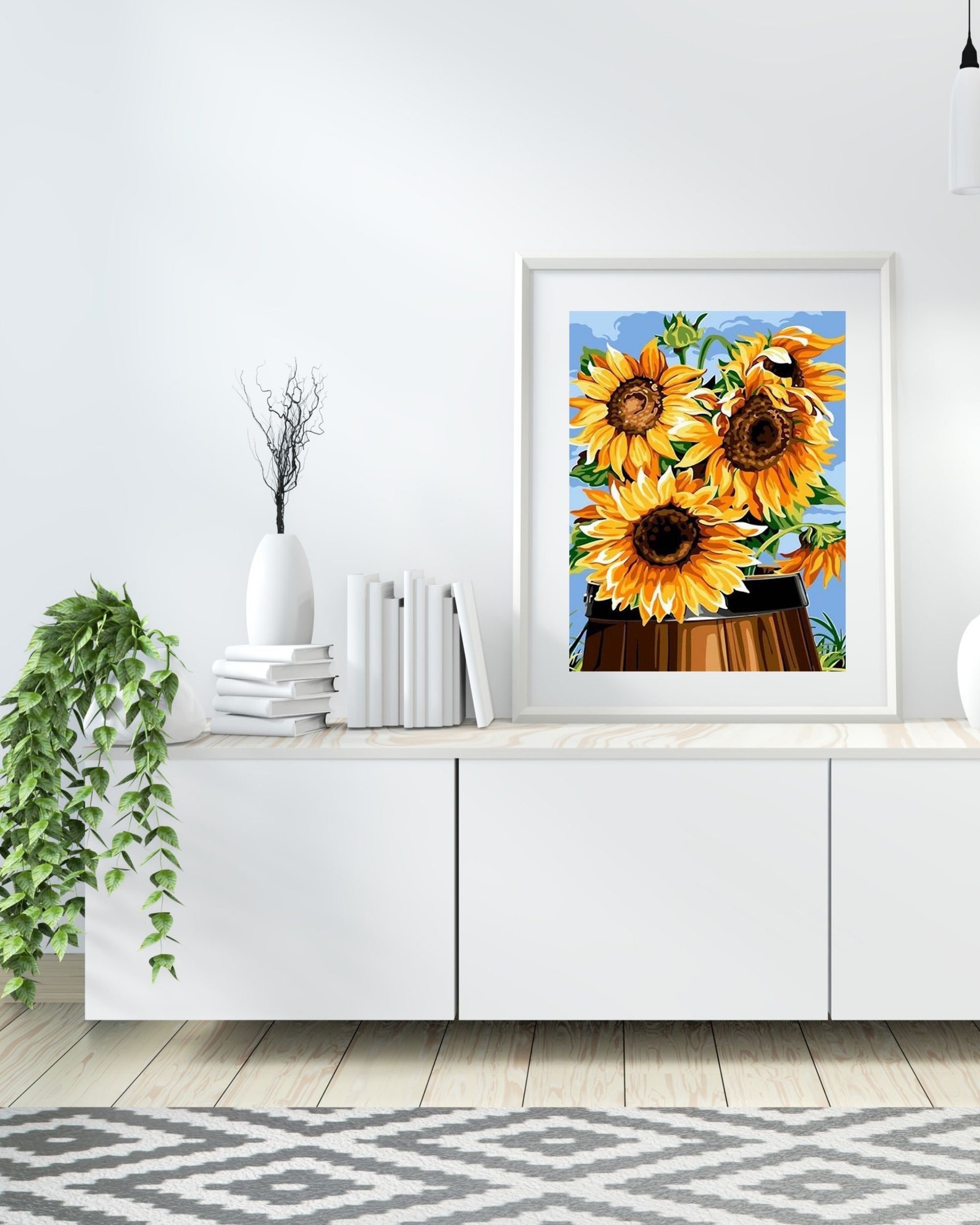 Sunflower PAINT by NUMBER Kit for Adults ,garden Flowers,easy DIY ...
