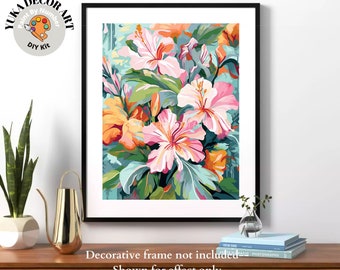 Paint by Numbers Fiore, Dipingere con i Numeri Adulti Casa, Hobby Creativi Adulti, Quadri da Dipingere