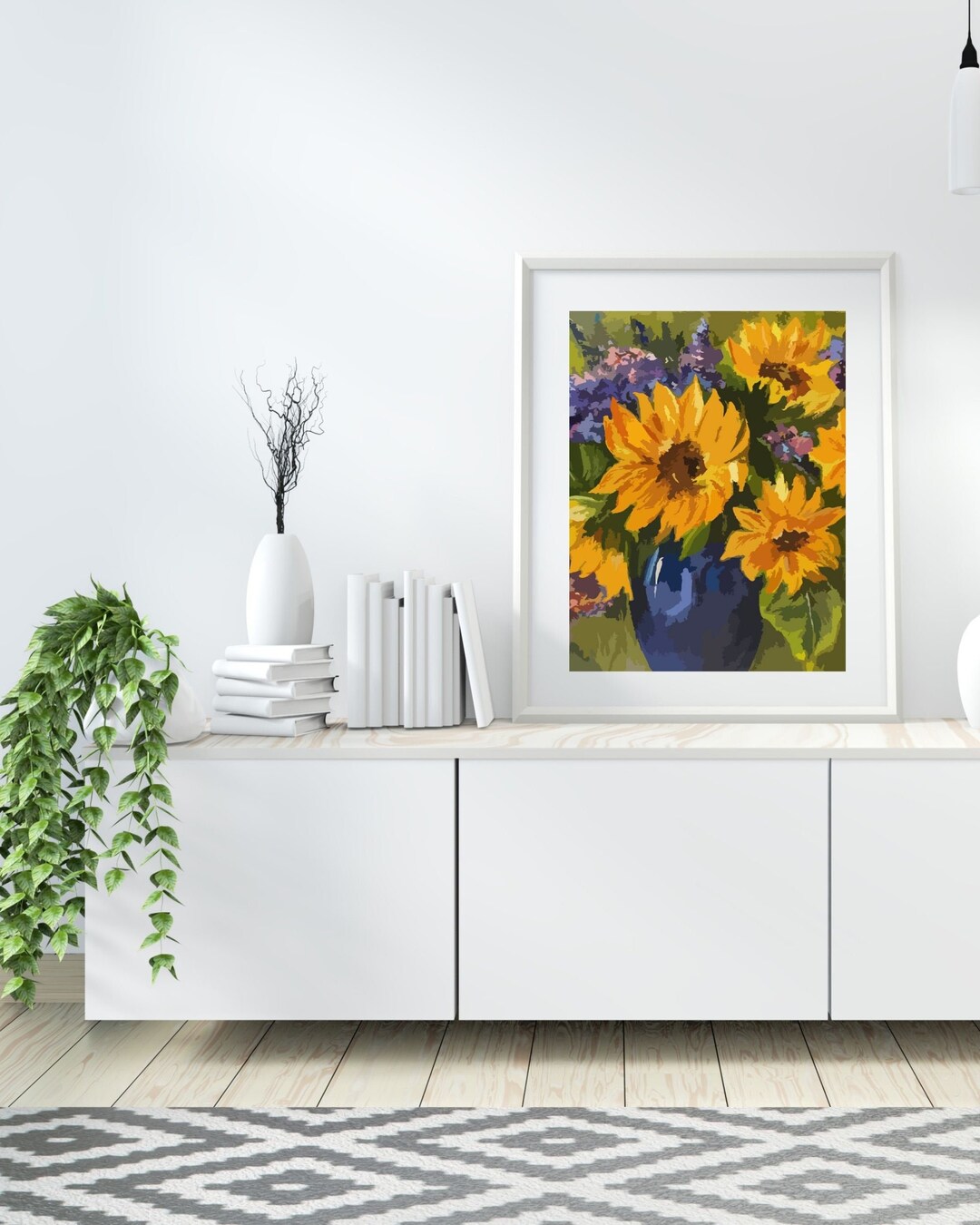 Sunflower PAINT by NUMBERS Kit for Adults Garden Flowers Easy DIY ...