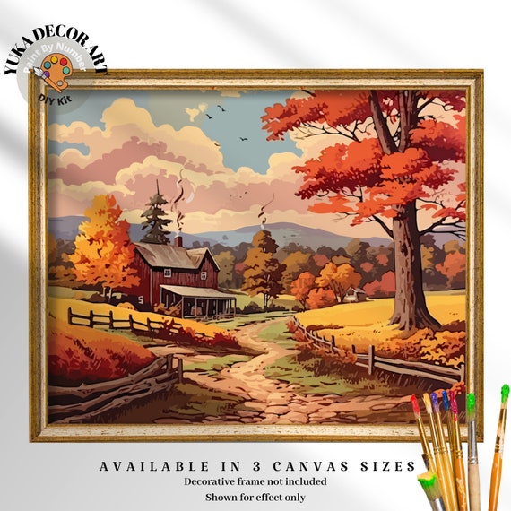 Countryside Home PAINT by NUMBER DIY Kit for Adult , Vintage