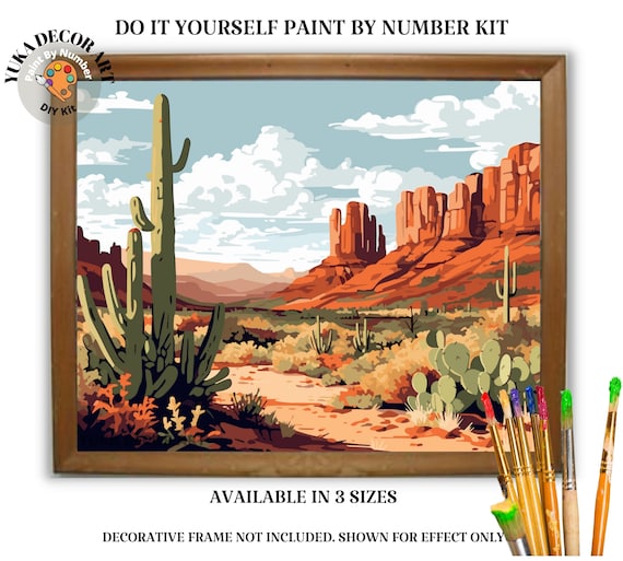 Grand Canyon PAINT by NUMBER Kit Adult Landscape Desert Painting