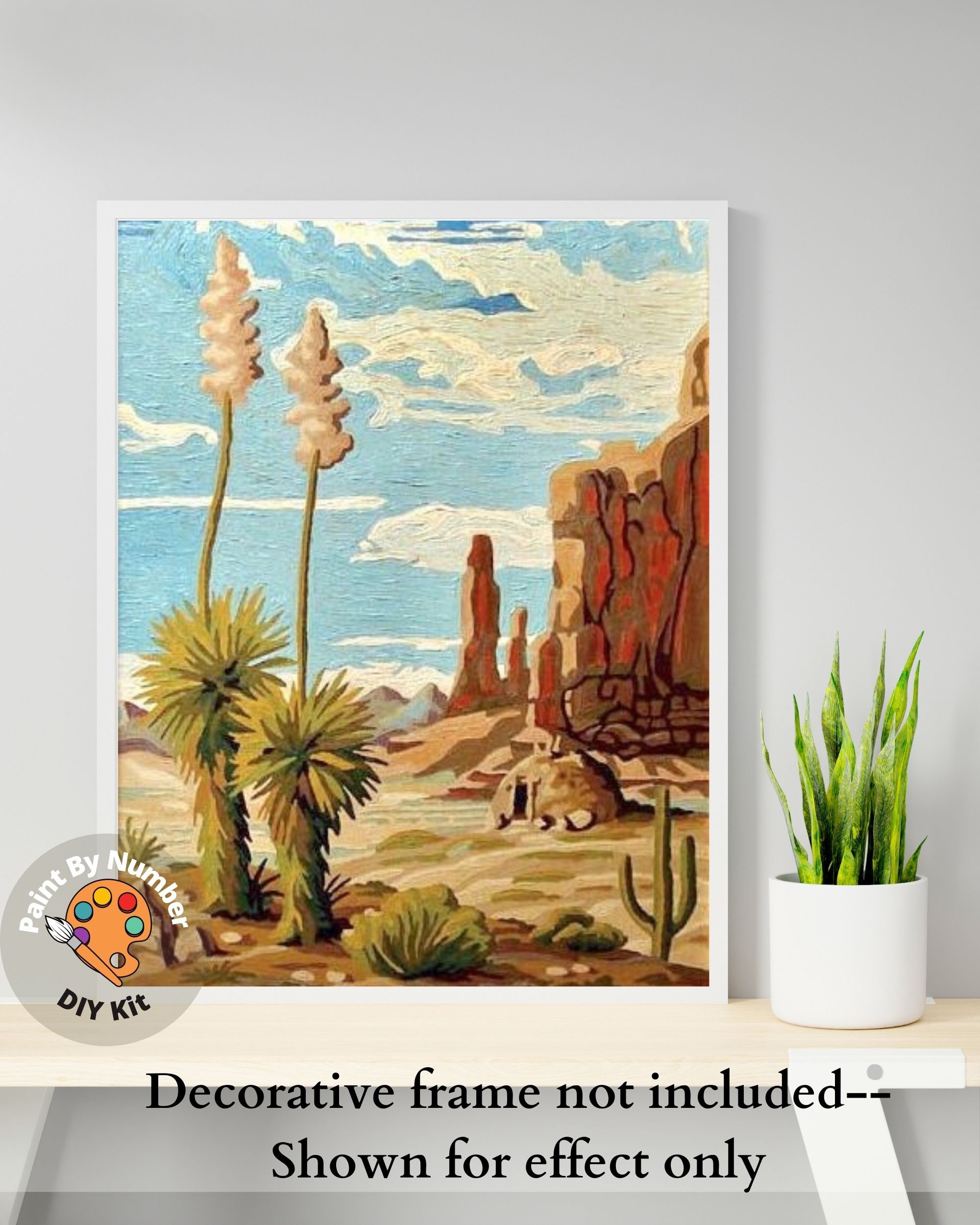 Vintage Inspired PAINT by NUMBER Kit Adult, Desert Canyon Rock Painting ...