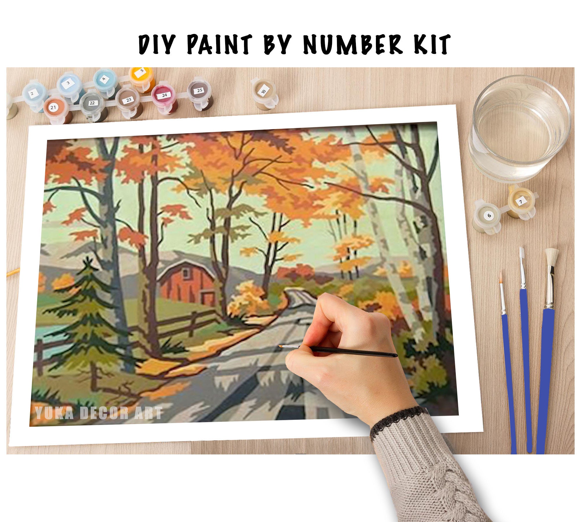 Paint By Numbers Kit For Adults Tree Diy Digital Oil - Temu