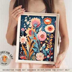 Kit de peinture fleurs sauvages par numéro pour adultes Peinture de fleurs de printemps pour débutants, peinture acrylique à faire soi-même, art mural, cadeau d'anniversaire, petite amie, maman