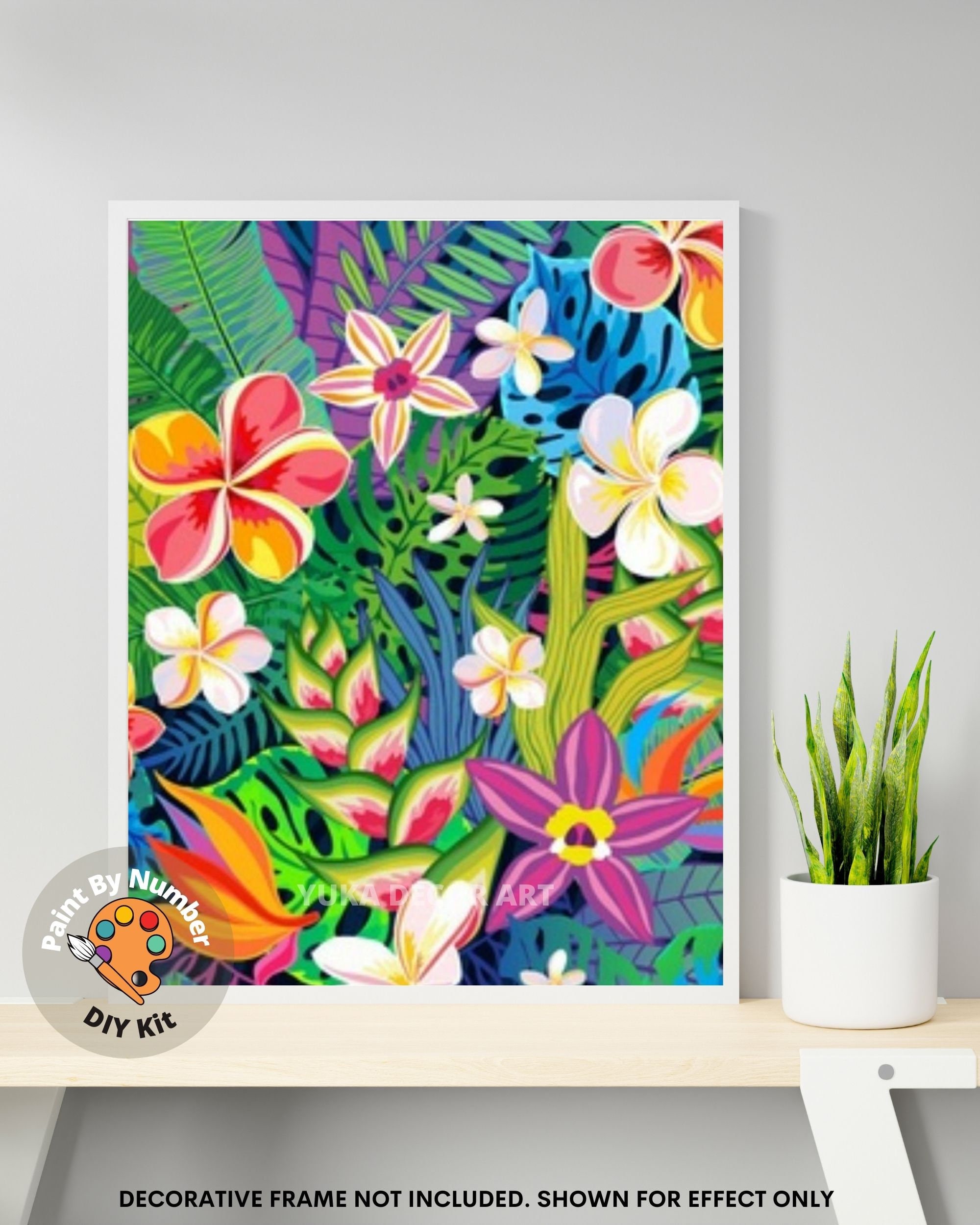 Peinture par Numéro Adulte Kit Feuilles tropicales Giungla Palmier