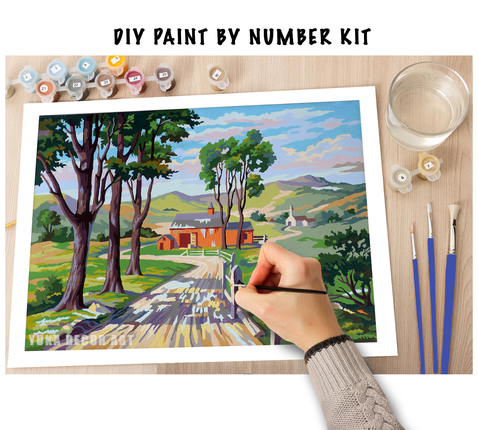 Vintage PAINT By NUMBER Kit For Adult Kids DIY Countryside Etsy vintage-paint-by-number-kit-for-adult-kids-diy-countryside-etsy