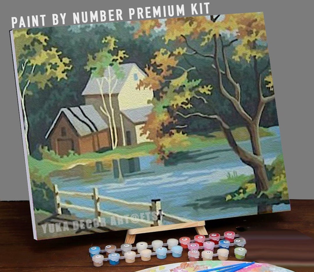 PAINT by NUMBER Kit Adult Garden Flowers Vintage Spring Colourful