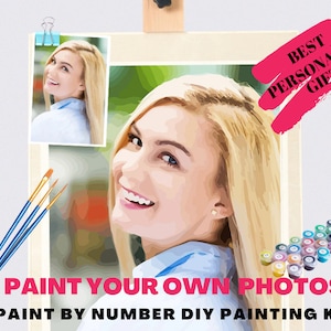 Custom Paint By Number Kit Personalized Paint by Number Kit For Adult,DIY Paint By Number Canvas Wall Art Photo,Family Pet Mother Gift