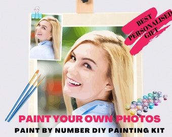 Kit personalizado de pintura por números para adultos, faça você mesmo, fácil para iniciantes | Presente para esposa, mãe | Presente para noivos