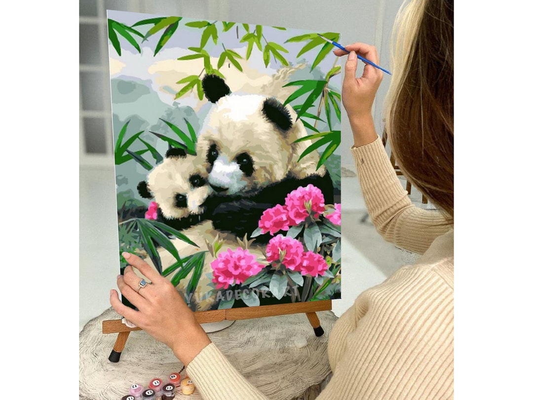 Paint by Numbers DIY Panda Kit for Kids & Adults ,baby Panda | Cherry ...