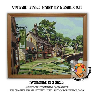 Folklore Vista: Vibrant Village Landscape Paint by Numbers