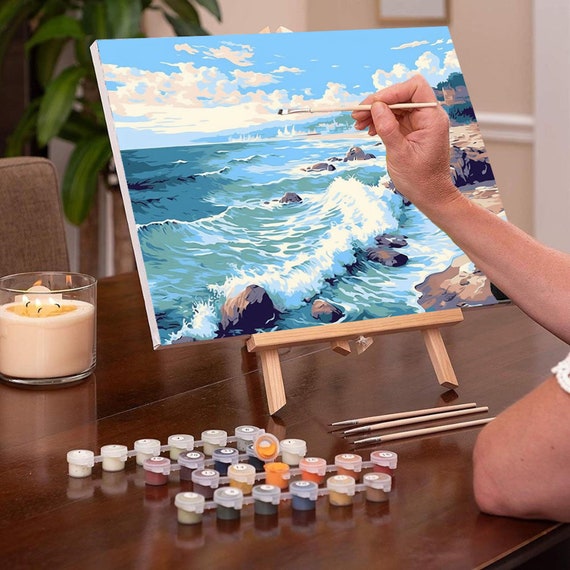 Pittura Ad Olio Con Numeri Per Adulti: Paesaggio 40x50cm, Kit Completo Per Principianti