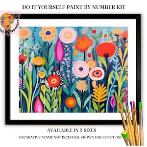 PIPISKY Paint By Numbers Kit For Adults,Flowers In Painted Vase,Modern  Abstract Digital Oil Painting,Unique Colors and Textures,40x50cm,Without  Frame