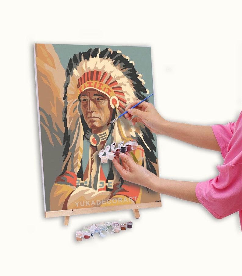 Vintage Style PAINT by NUMBER DIY Kit for Adult Native Etsy