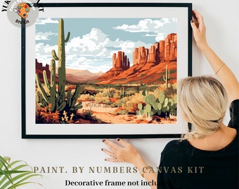 Grand Canyon PAINT by NUMBER Kit Adult Landscape Desert Painting