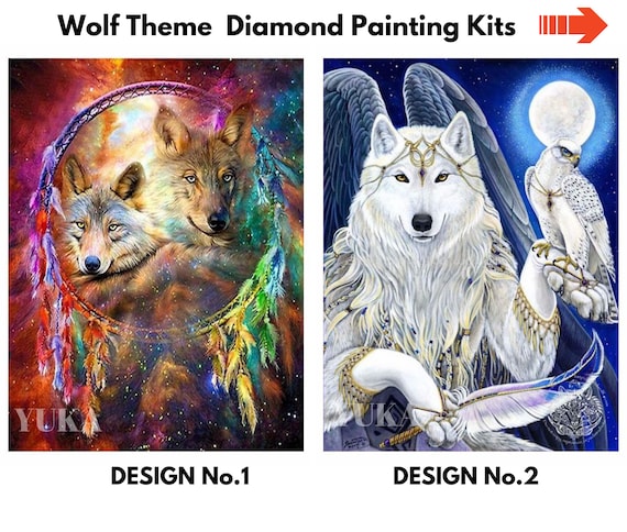 5D Diamond Painting Tribal Wolf Dream Catcher Kit