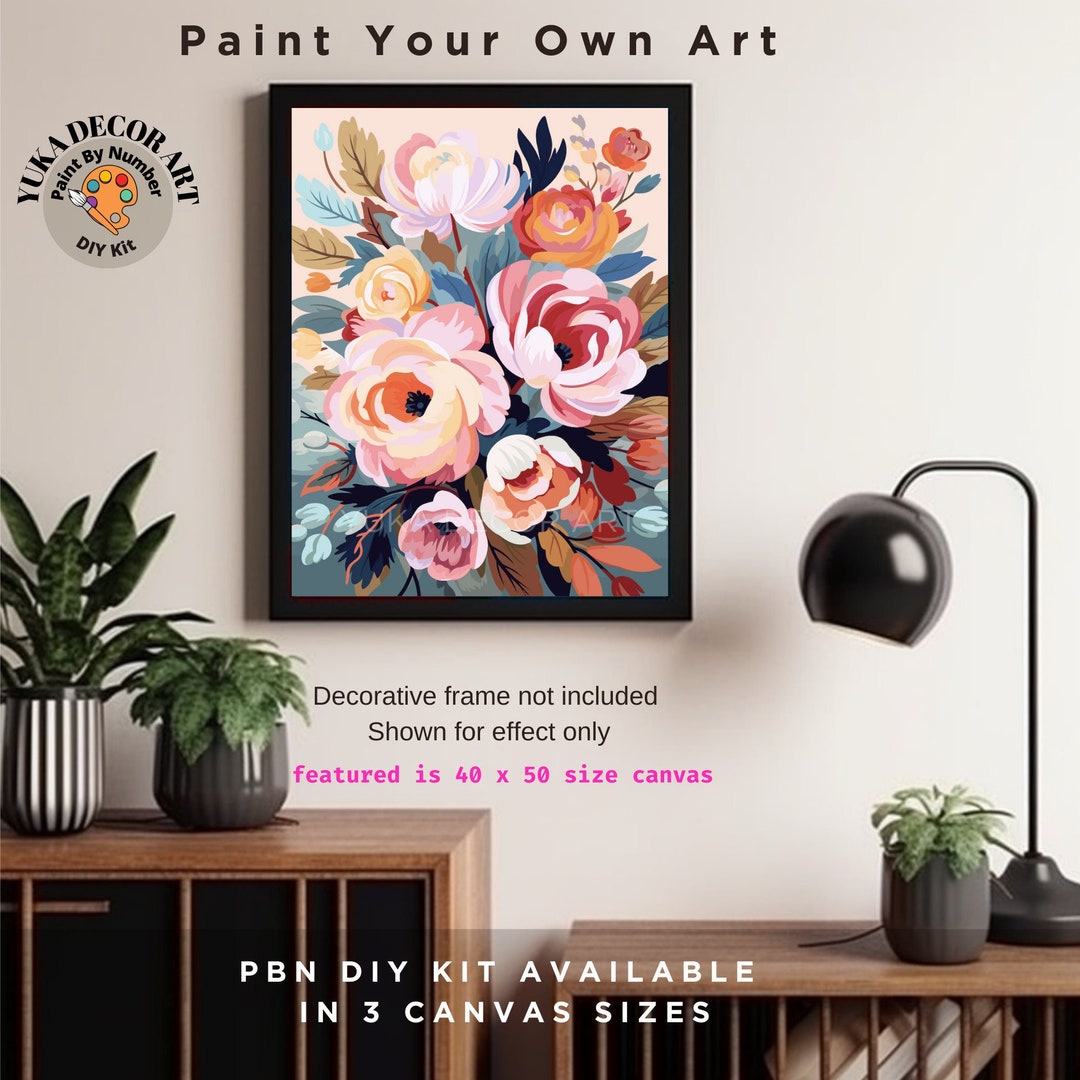 Peinture Numero Adulte Portrait Kit Peinture Par Numéros Adulte – Toile 30x40 Cm Avec Peintures Acryliques Et Pinceaux – Décorations Maison DIY – Plantes Et Pots DIY Déco Maison Plantes