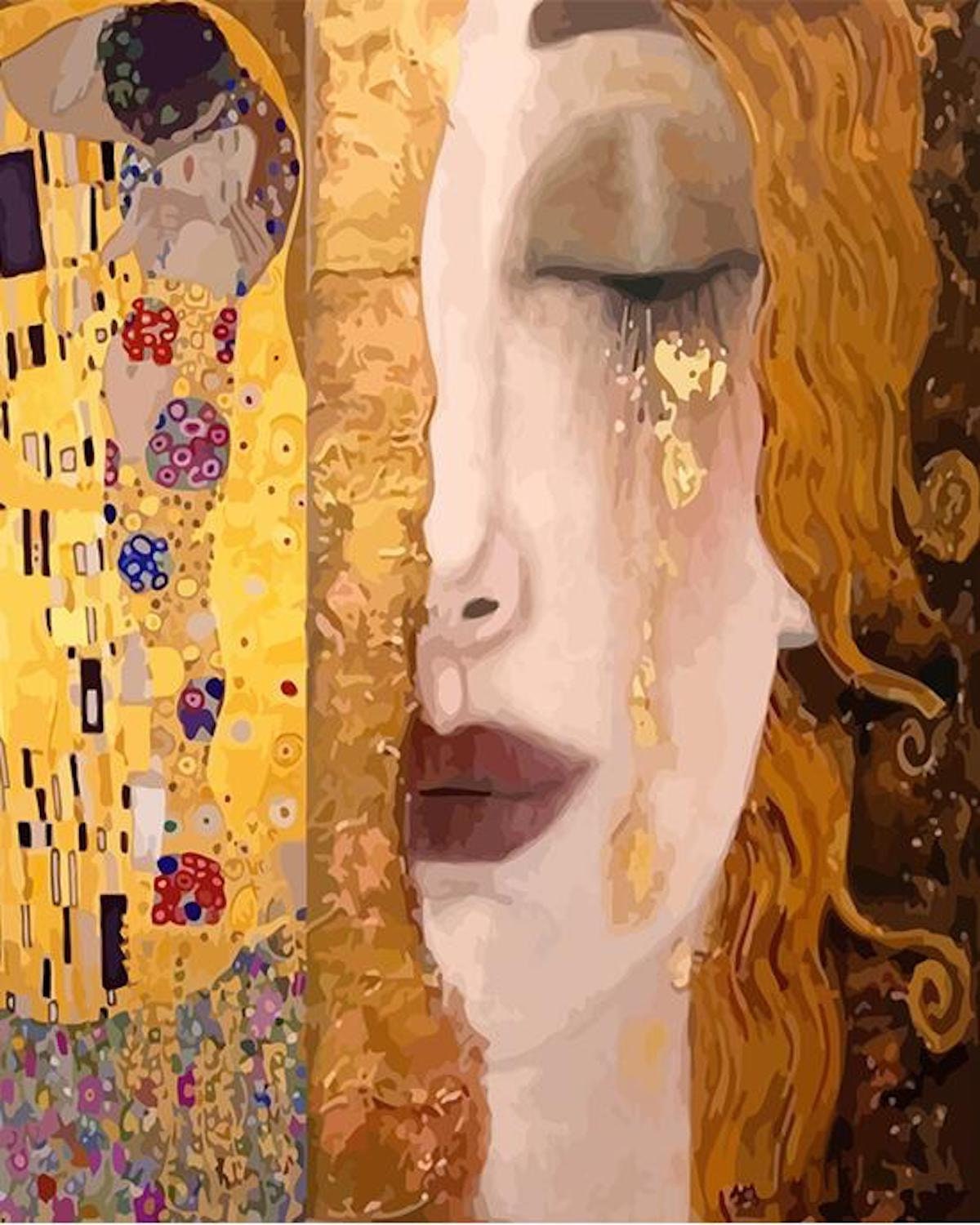 murando Peinture par Numéro Adulte Kit Gustav Klimt Baiser 40x60