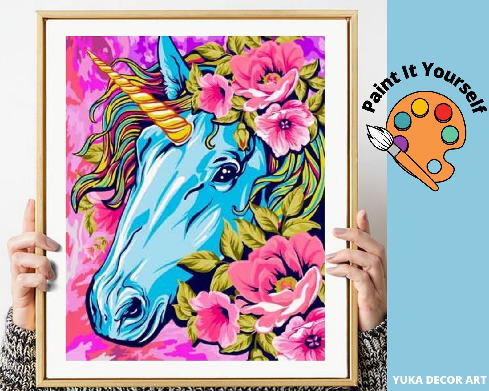 Unicorn Paint by Numbers Kit for BeginnerGift for Girls Etsy