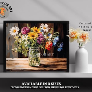 PAINT by NUMBER Kit for Adults Garden Spring Flowers Rustic Decor Easy Beginner Acrylic Paint DIY Wall Art Birthday Gift for Mom Girlfriend