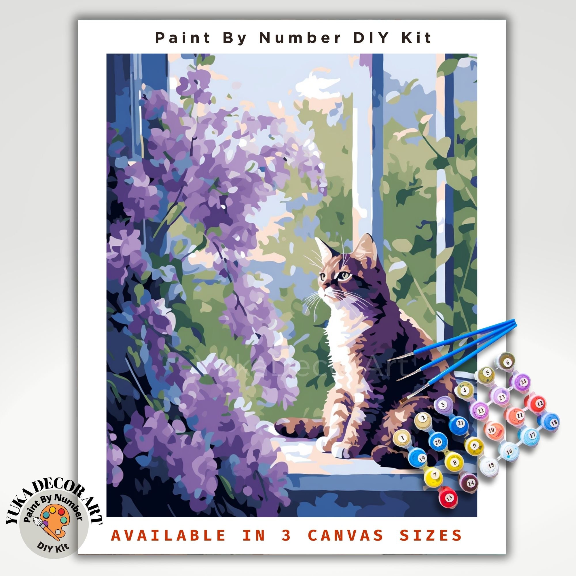 Paint By Numbers Adults Colorful Cat DIY Painting Kit 40x50CM