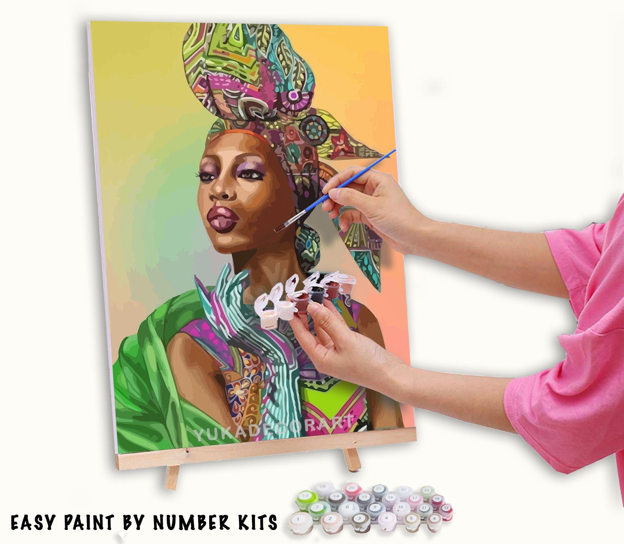 African Woman PAINT by NUMBER Kit for Adults DIY Beginners Etsy