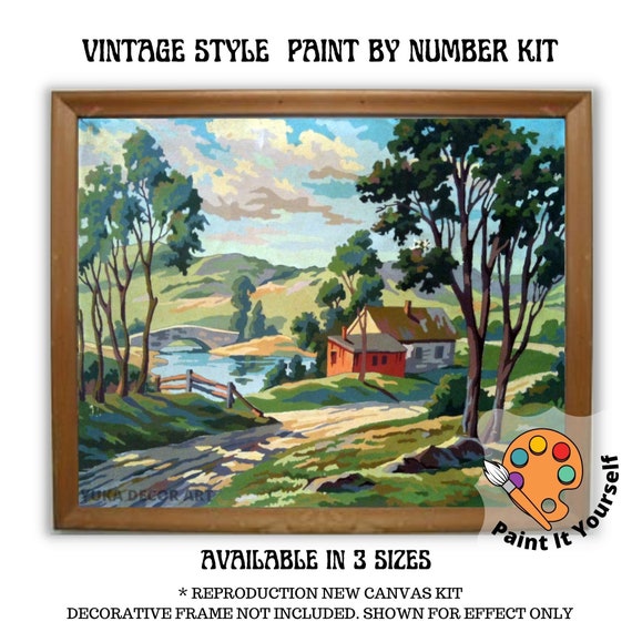 ヴィンテージ！レア! 3D paint by numbers kits Vintage PAINT by NUMBER Kit for Adult & Kids, DIY Nature Landscape