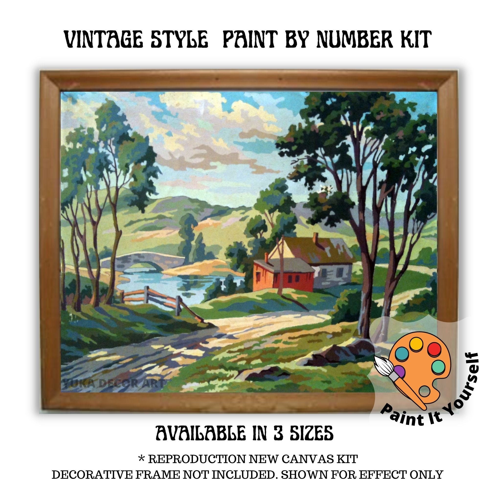 Vintage Style PAINT by NUMBER Kit for Adult DIY Boat Dock 